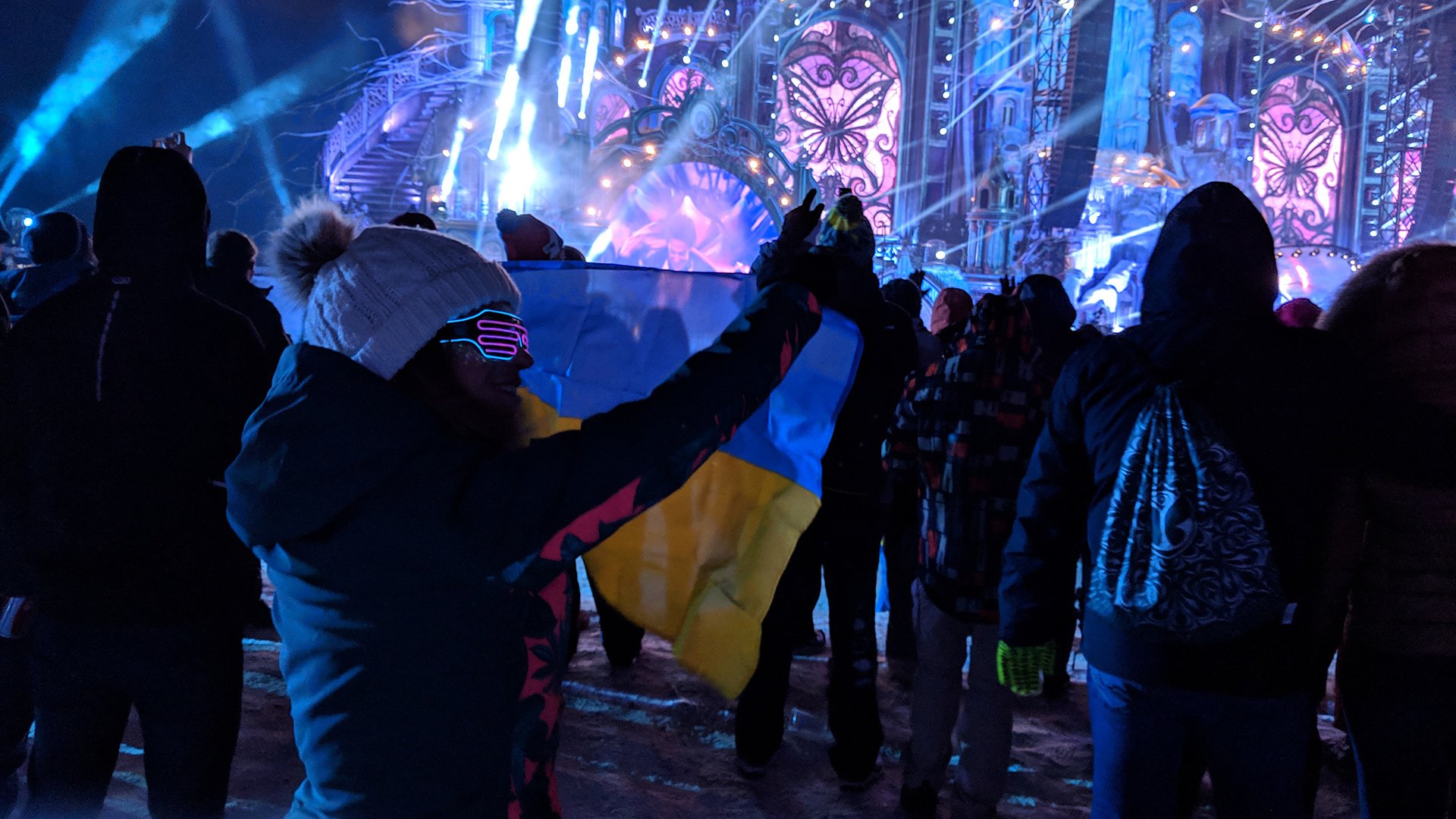 Ukrainian Flag at Tomorrowland Winter